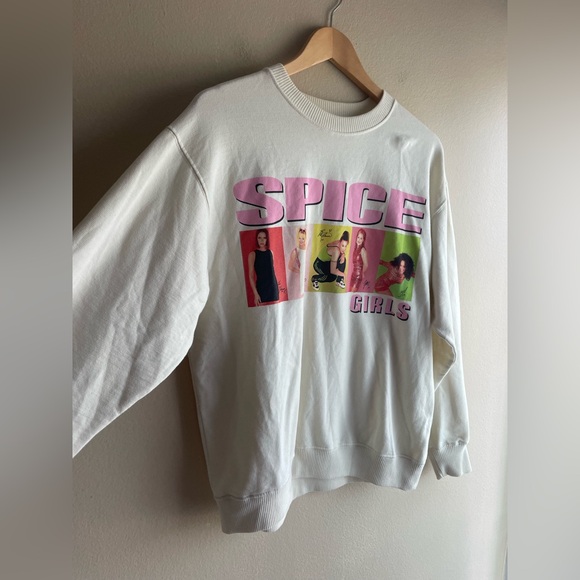 Hollister Spice Girls Design Women Crew Neck Sweater Ivory Size XS - Picture 3 of 7